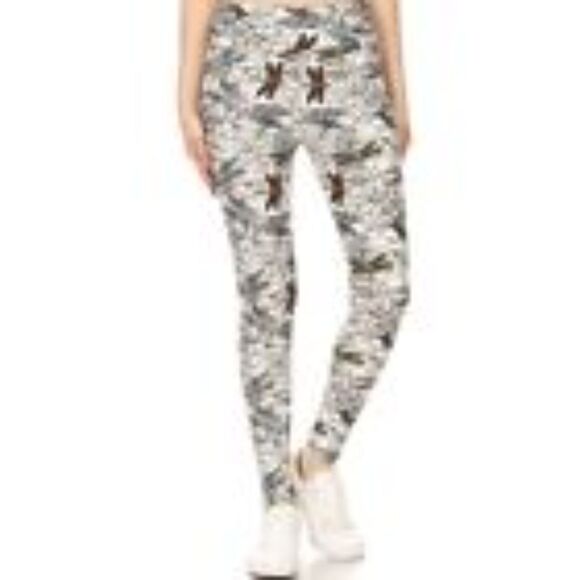 XPlus Size Dragonfly Print Full Length Slim Fit Leggings with High Elastic - Picture 6 of 9